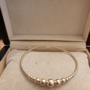 14KT GOLD BEADED CUFF BRACELET